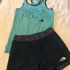 North face girls tank and shorts set